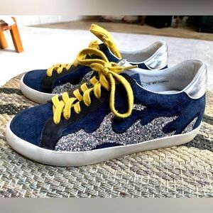 BIBI LOU Navy Sneakers with Sparkle Flames
